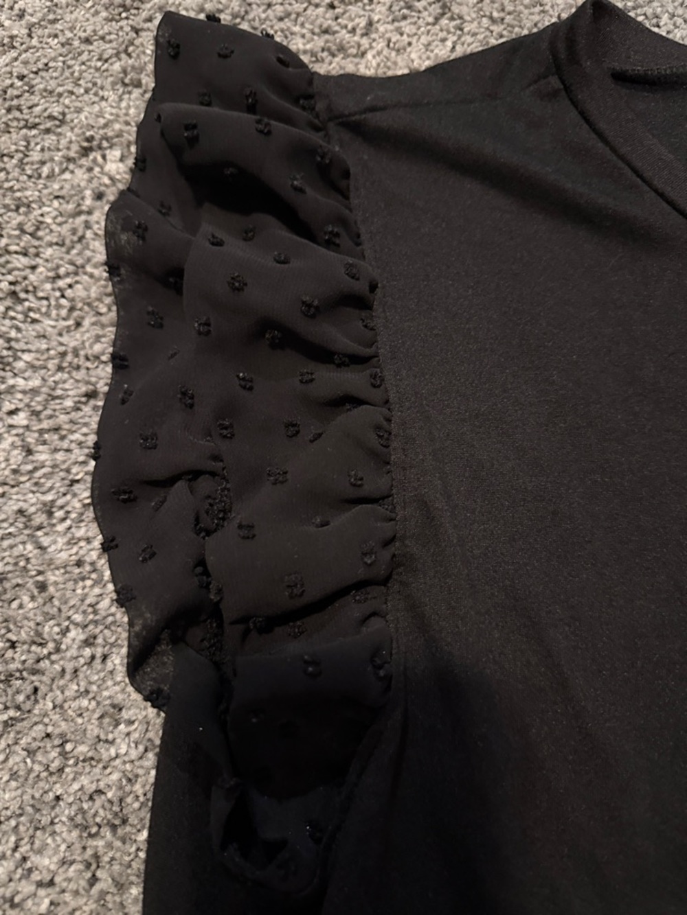 Women’s Black Ruffle Sleeve Top